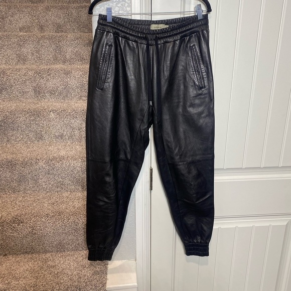 Coach black leather jogger pants - Picture 8 of 9